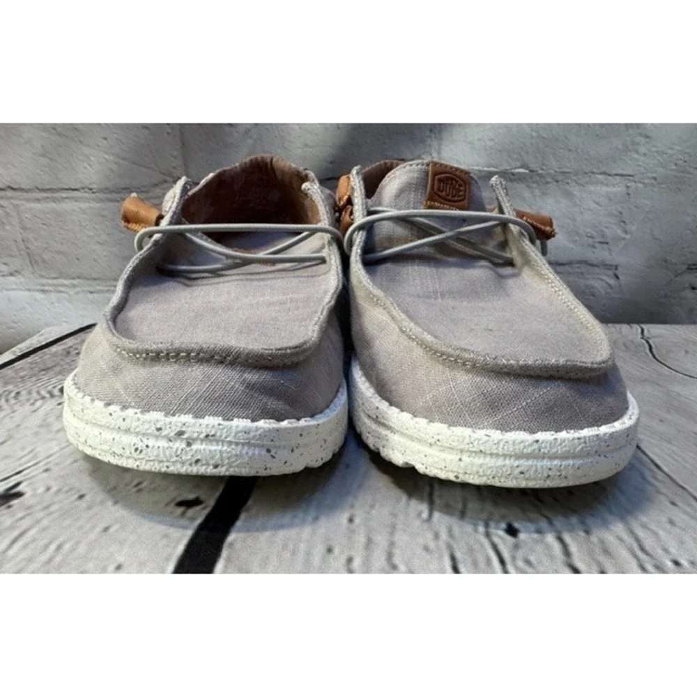Hey Dude Wendy Washed Canvas Women's Size 8 Casual Shoes Charcoal Grey EXCELLENT